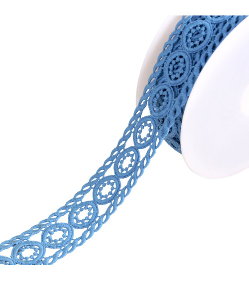 Spool 13.5m guipure circles 45mm lavender blue