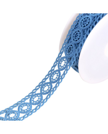 Spool 13.5m guipure circles 45mm lavender blue