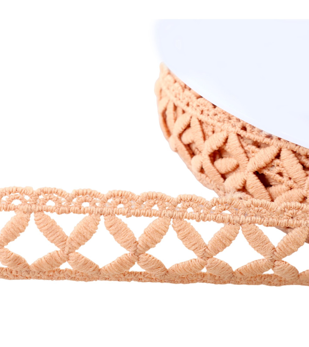 Guipure latticework 30mm dark beige per meter