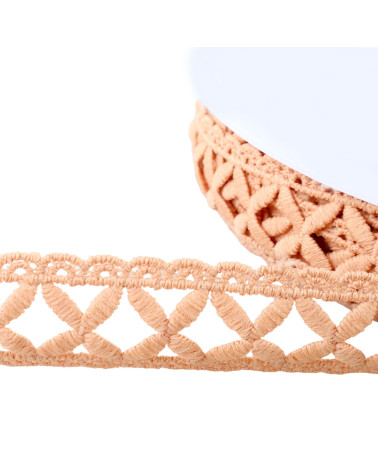 Spool of 13.5m guipure with 30mm dark beige crosses