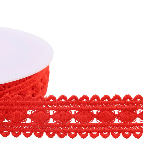 Guipure diamonds 30mm red by the meter