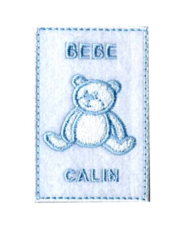 Set of 3 Baby Calin iron-on patches blue