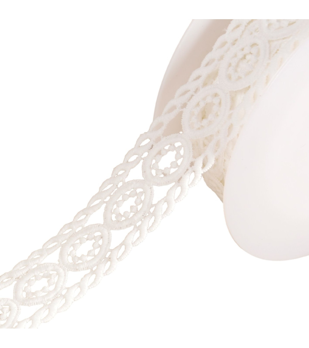 Spool 13.5m guipure circles 45mm ecru