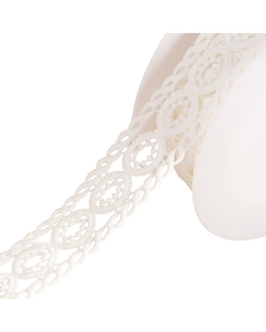 Spool 13.5m guipure circles 45mm ecru