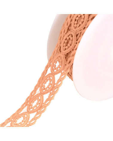Guipure circles 45mm dark beige by the meter