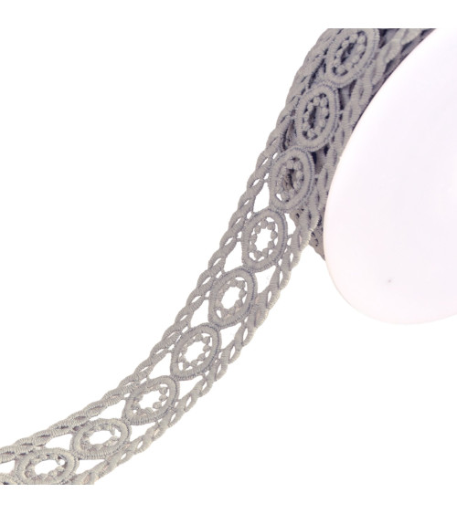 Guipure circles 45mm medium gray per meter