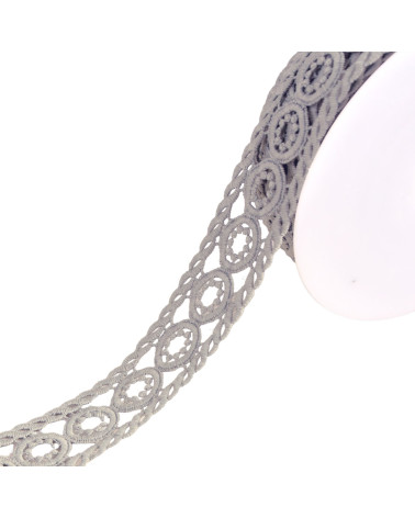 Guipure circles 45mm medium gray by the meter