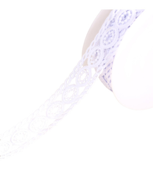 Guipure circles 45mm white per meter