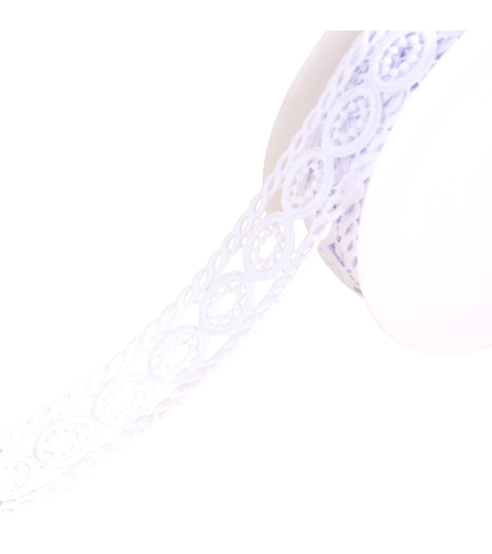 Guipure circles 45mm white per meter
