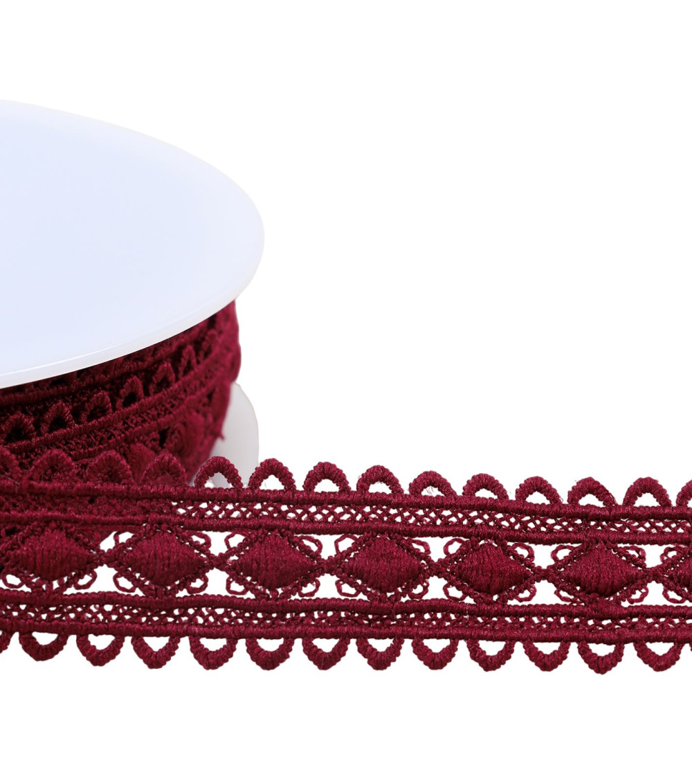 13.5m spool guipure diamonds 30mm plum purple