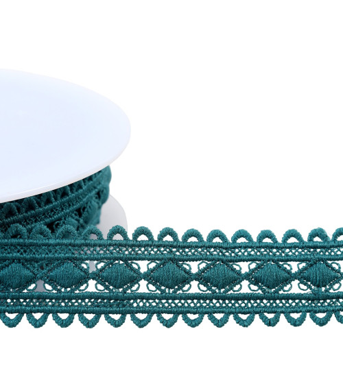 13.5m spool guipure diamonds 30mm duck blue