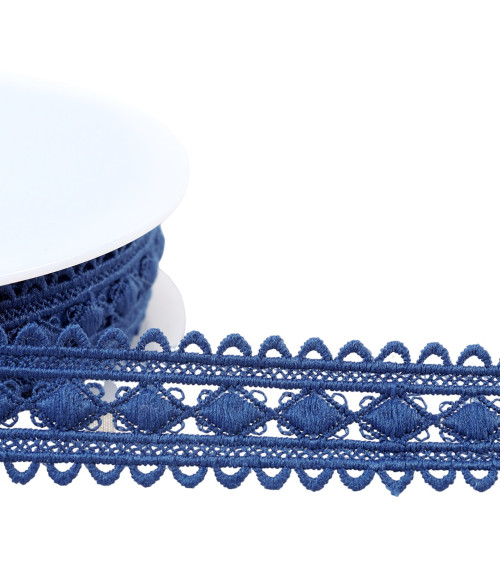 13.5m spool guipure diamonds 30mm navy blue