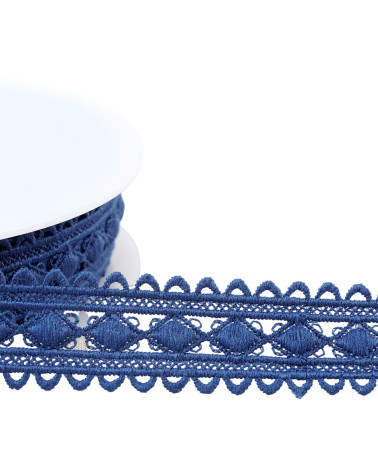 Spool of 13.5m diamond guipure 30mm navy blue