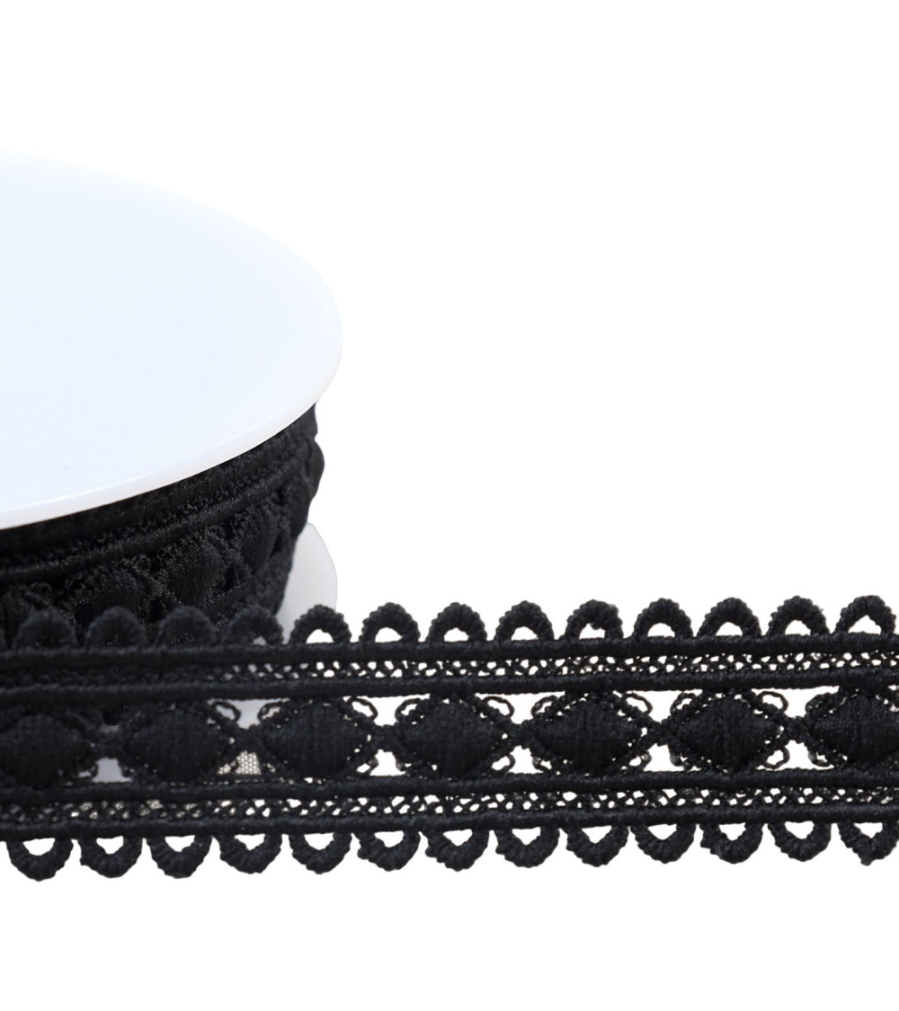 13.5m spool guipure diamonds 30mm black