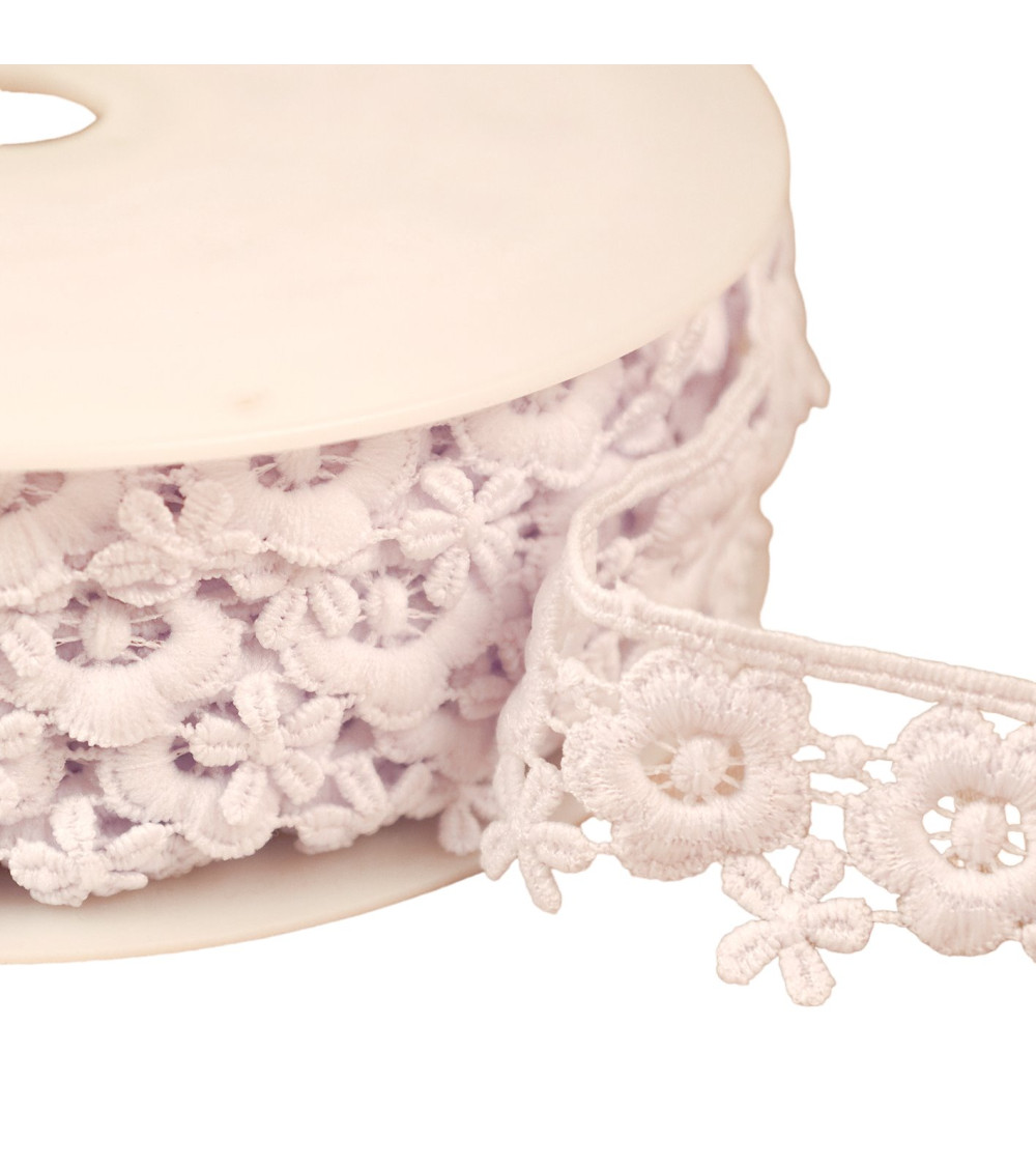 13.5m spool guipure flowers 35mm ecru