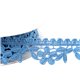 Guipure fleurs 30mm bleu lavande au mètre