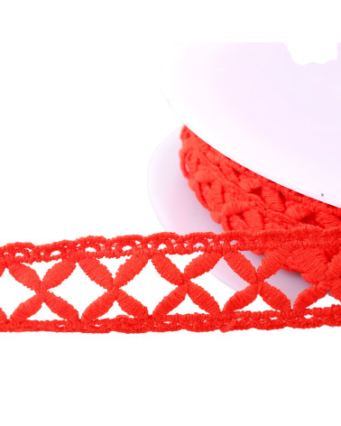 Guipure latticework 30mm red by the meter