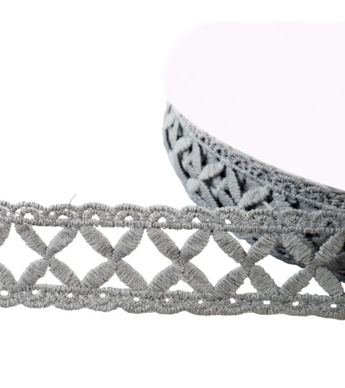 Guipure latticework 30mm medium gray per meter