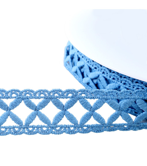 13.5m spool guipure latticework 30mm lavender blue