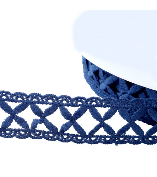 Guipure latticework 30mm navy blue by the meter