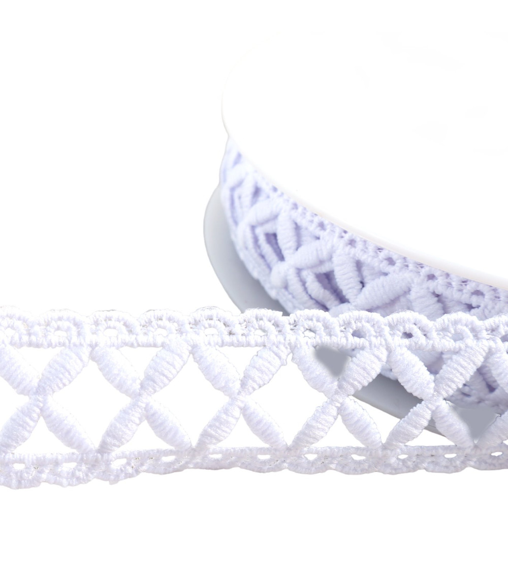 13.5m spool guipure crosspieces 30mm white
