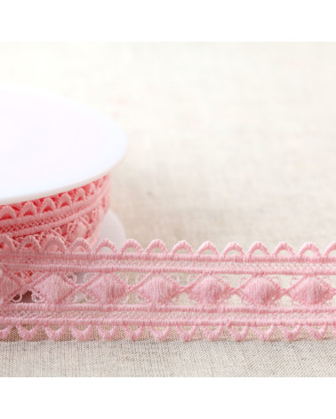 13,5 m Spule, Guipure-Diamanten, 30 mm, Fuchsia-Rosa