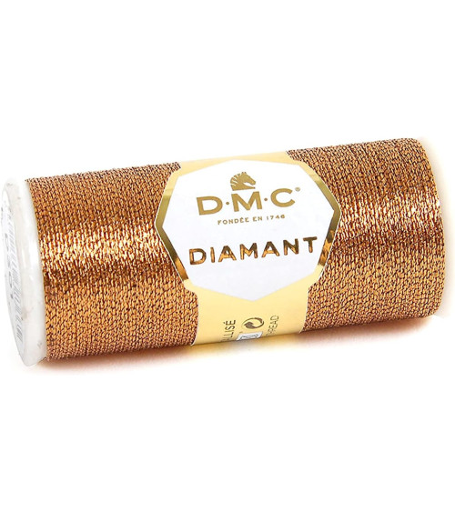 Spool of thread 35m DMC metallic diamond single strand embroidery and cross stitch gold