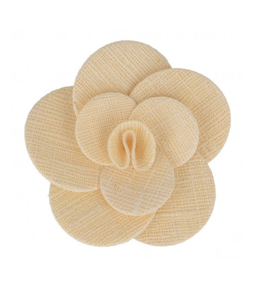 Rose jute sur broche écru