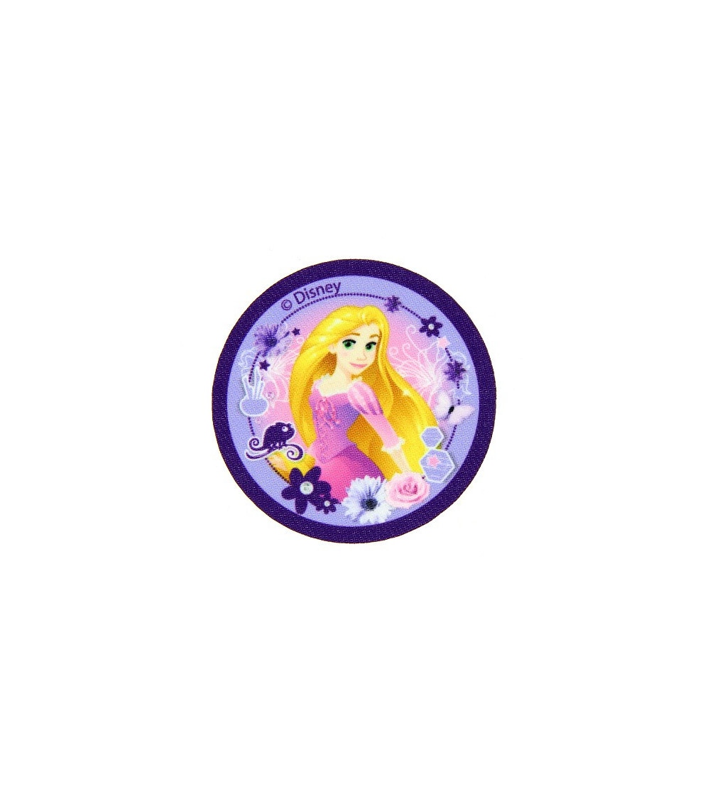 Ecusson imprimé Princesses Disney - Raiponce - 6,5 x 6,5cm