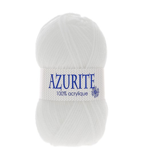 Lotto di 10 gomitoli di lana per maglieria Azzurrite 100% acrilico bianco 0501