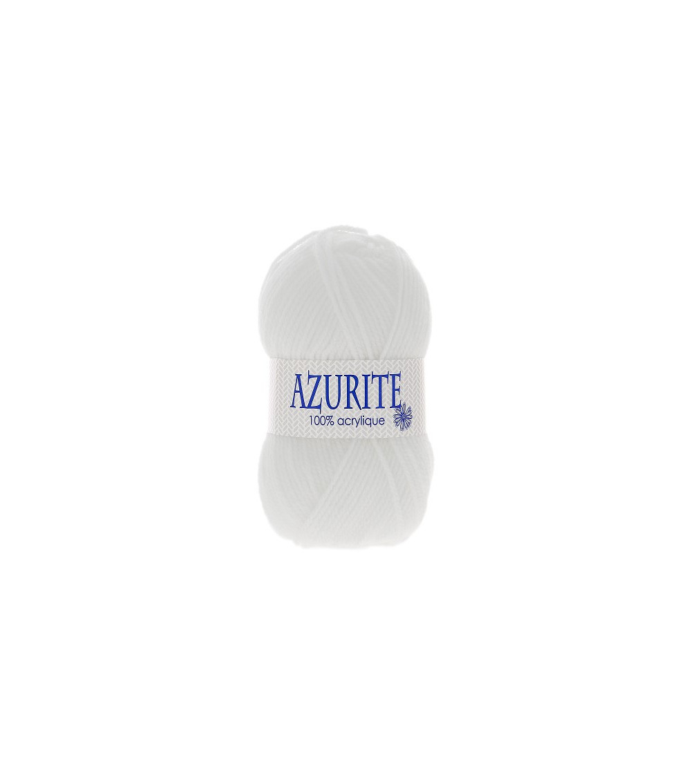 Pack of 10 balls of Azurite knitting wool 100% acrylic white 0501