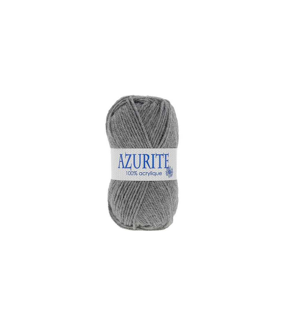 Lot de 10 pelotes de laine à tricoter Azurite 100% acrylique gris moyen 3074