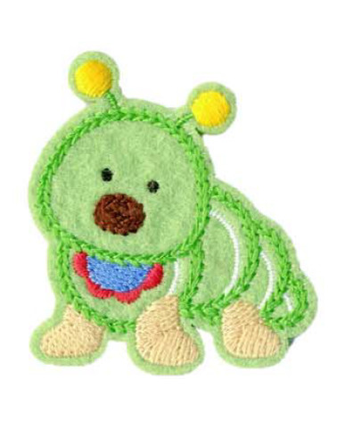 Juego de 3 adorables parches termoadhesivos de oruga