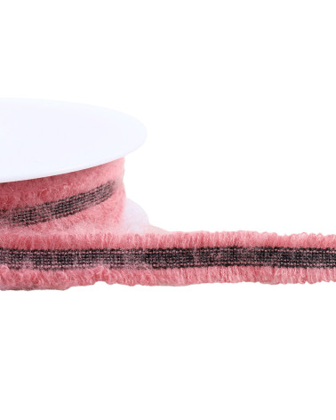 Bobina da 20 m di treccia elasticizzata da 20 mm rosa antico