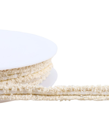 Bobine 20m galon robe chiné 12mm blanc
