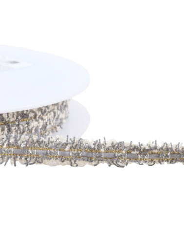 Bobina da 20 m di treccia mélange da 12 mm, grigio medio