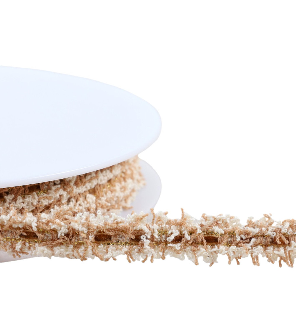 20m spool of mottled dress braid 12mm beige