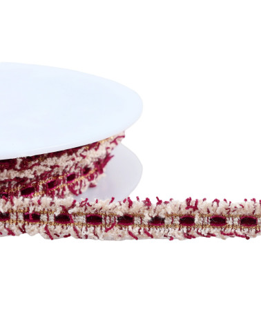 20m spool of mottled dress braid 12mm burgundy