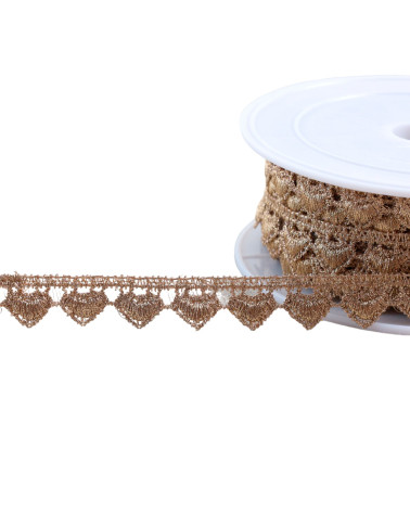 Spiral metallic guipure 15mm rose gold per meter