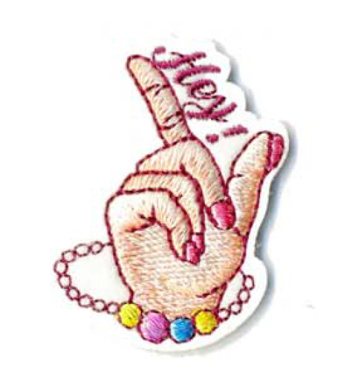 Set of 3 women's Hey hand iron-on patches