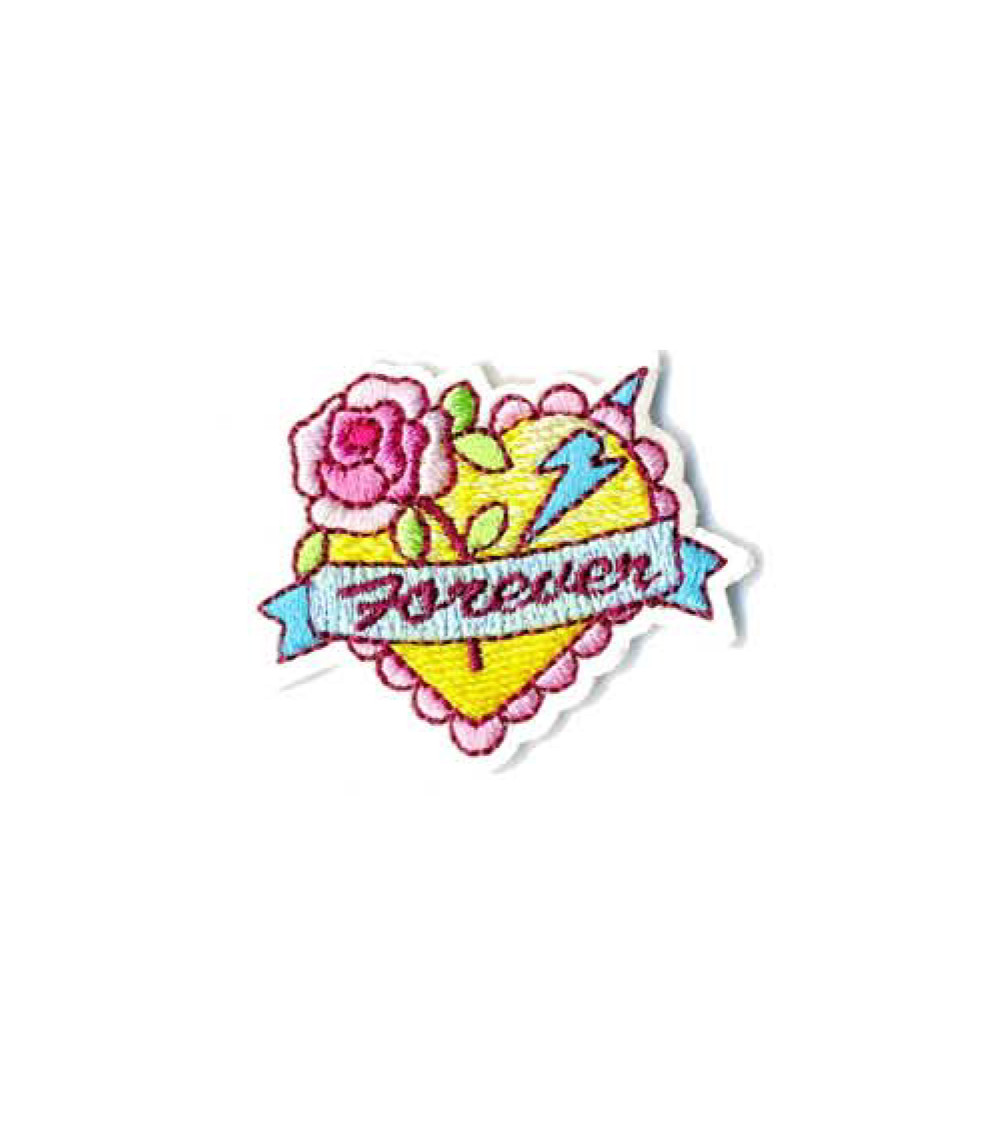 Set of 3 forever heart iron-on patches