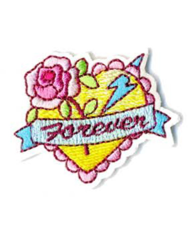 Set of 3 forever heart iron-on patches