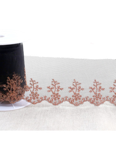 Stretch dress braid 80mm black/gold/pink by the meter