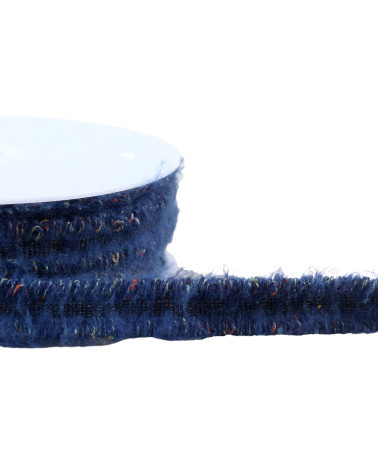 Trenza de vestir elástica 20mm azul real por metro