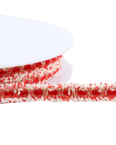 12 mm rot meliertes Kleidgeflecht pro Meter
