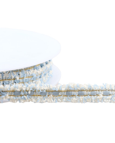Galon robe chiné 12mm bleu lavande au mètre