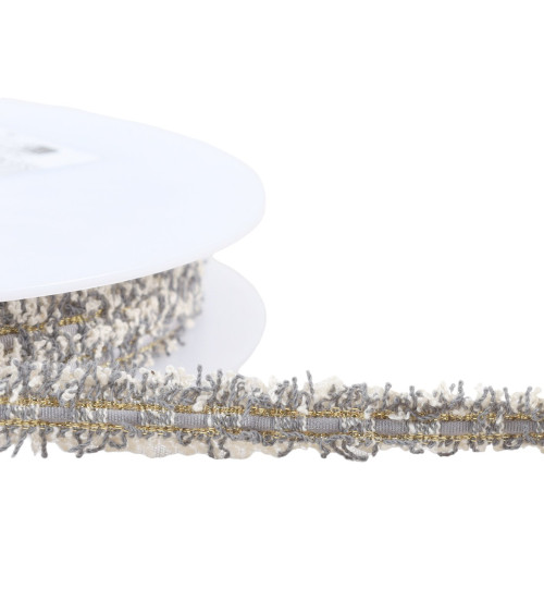 Medium gray 12mm heather dress braid by the meter