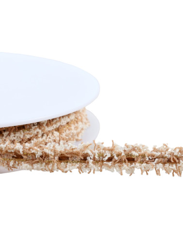12 mm beige meliertes Kleidgeflecht pro Meter