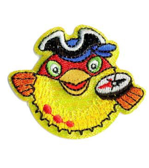 Set of 3 pirate fish iron-on patches