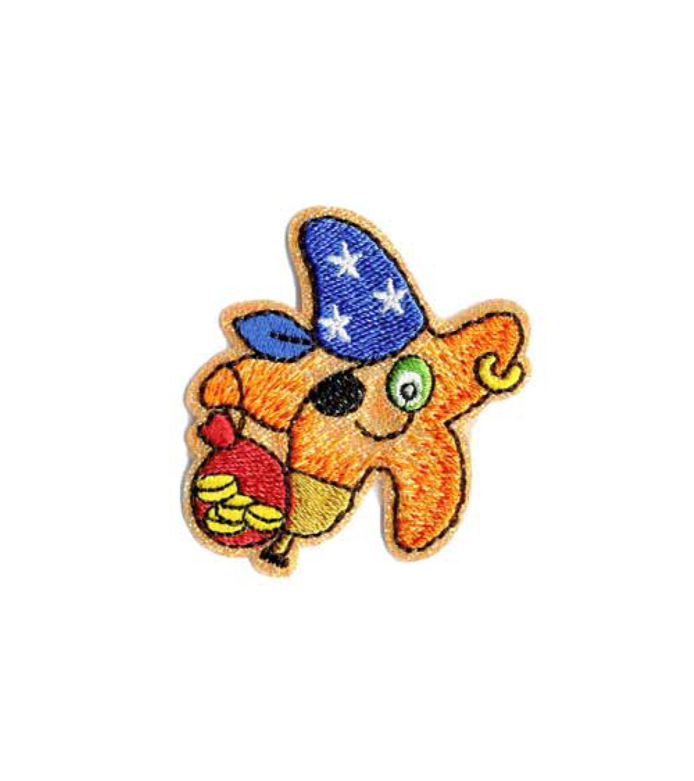 Set of 3 pirate starfish iron-on patches
